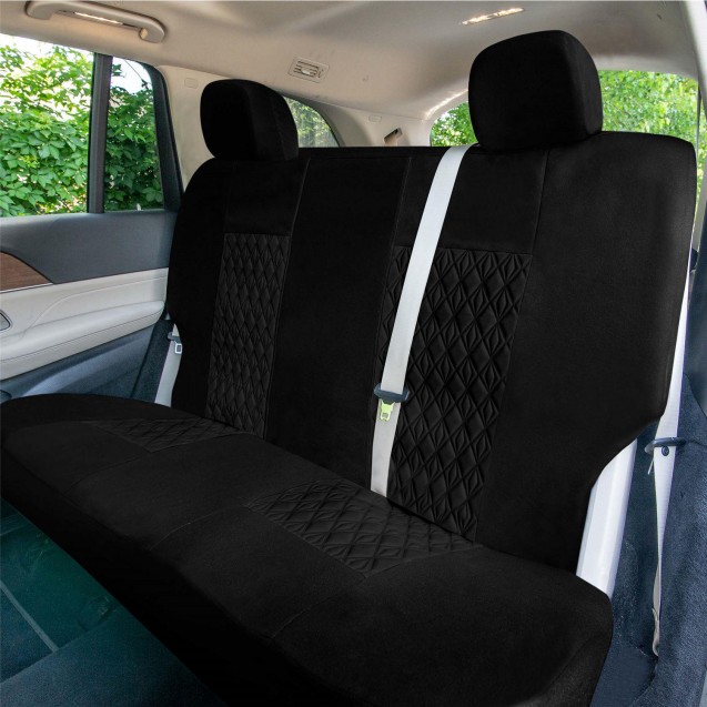 Diamond Stitched Flat Cloth Car Seat Covers – Full Set