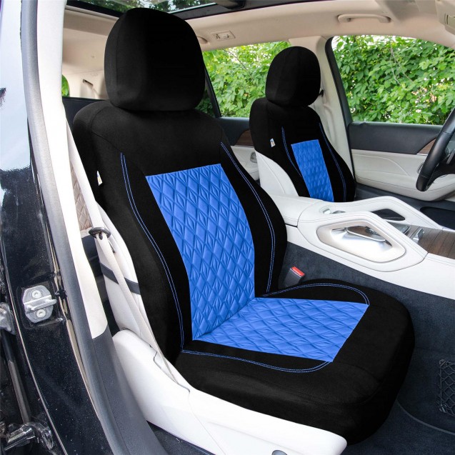 Diamond Stitched Flat Cloth Car Seat Covers – Full Set