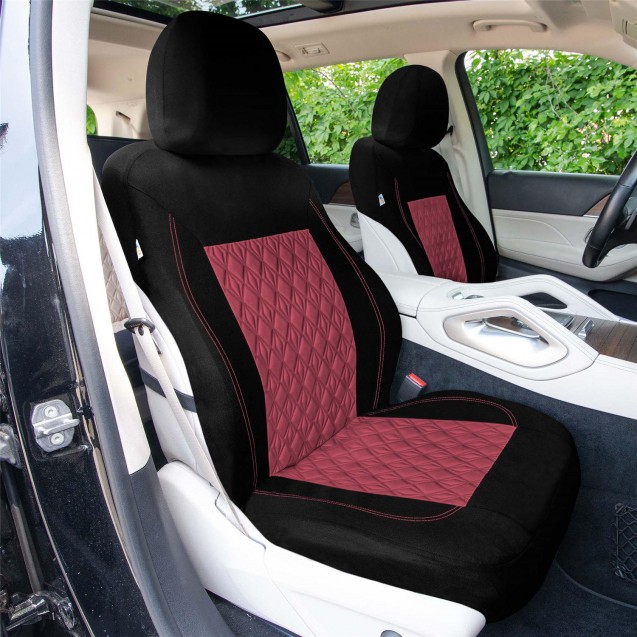 Diamond Stitched Flat Cloth Car Seat Covers – Full Set