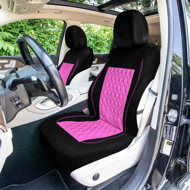 Diamond Stitched Flat Cloth Car Seat Covers – Full Set
