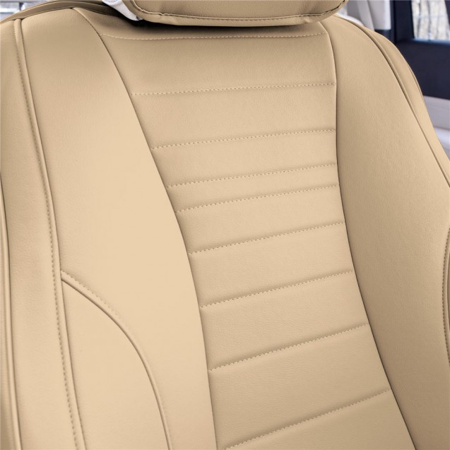 Grande70 Luxe Faux Leather Car Seat Covers with Sleek Pattern – Front Set TP70001