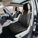 Bionic70 Deluxe Faux Leather Car Seat Covers with Contrast Stitching – Front Set TP70002