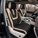 Hybrid70 Deluxe Faux Leather Car Seat Covers with Modern Pattern – Front Set TP70003