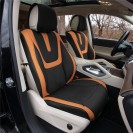 Hybrid70 Deluxe Faux Leather Car Seat Covers with Modern Pattern – Front Set TP70003