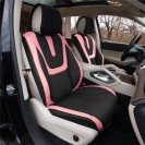 Hybrid70 Deluxe Faux Leather Car Seat Covers with Modern Pattern – Front Set TP70003
