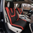 Hybrid70 Deluxe Faux Leather Car Seat Covers with Modern Pattern – Front Set TP70003